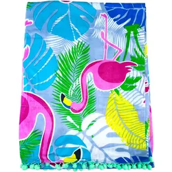 Flamingo Bedruckter Pareo Mit Frottee 0