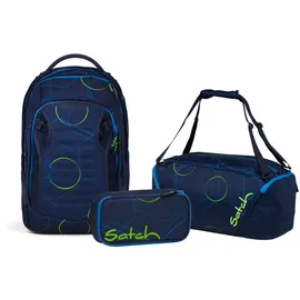 Satch match plus Blue Tech 3 tlg. inkl. Mäppchen und Sporttasche