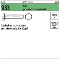 Reyher Sechskantschraube DIN 933 VG M16x 60 8.8 galv.verz. 50 Stück