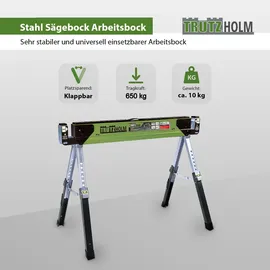 Trutzholm Stahl Sägebock Falt Arbeitsbock höhenverstellbar 650 kg klappbar Werkbock