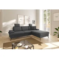 sit&more Ecksofa »Morris Jubi L-Form«, inkl. Armteilfunktion und 1 Zierkissen, wahlweise mit Bettfunktion grau