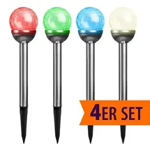 Bonetti Solarleuchte Edelstahl Ø 7 cm 4er Set bunt