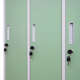 Mendler Schließfachschrank Metall 6 Fächer grün