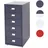 Mendler Rollcontainer Boston T851, Schubladenschrank Stahlschrank, 69x28x41cm 6 Schubladen ~ dunkelgrau