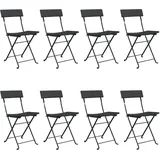 vidaXL Bistrostühle 8 Stk. Klappbar Schwarz Poly Rattan und Stahl