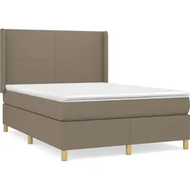 vidaXL Boxspringbett 140 x 200 cm Taupe