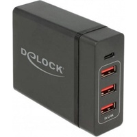 Delock USB Ladegerät 1 x USB Type-CTM PD + 3 x USB Typ-A 60 W + 12 W