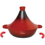 Cheffinger Aluguss Tajine Tagine Ø28cm Induktion Silikongriffe Gartopf Dampfgarer Bräte Rot