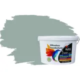 RyFo Colors Fassadenfarbe Silikonharz Fassadenfarbe Moosgrau 10l, 1 L ca. 6 m2, Wasserabweisend, diffusionsfähig, schützt vor Schmutz, Algen, Pilzen grau