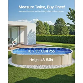 Vevor Ovale Poolfolie Blau 1006x549x147 cm