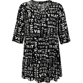 aniston plus Longbluse schwarz/weiß 50