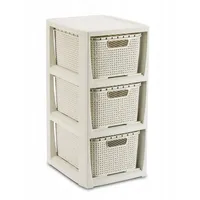 BranQ Rattanregal 3 Körbe 3x7L 1725 cm Beige