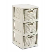 BranQ Rattanregal 3 Körbe 3x7L 1725 cm Beige