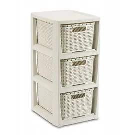 BranQ Rattanregal 3 Körbe 3x7L 1725 cm Beige