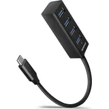 AXAGON HUE-M1C Superspeed USB-C Mini Hub, 4x USB 3.2 Gen 1 (3.1 Gen 1) Type-C 5000 Mbit/s Schwarz