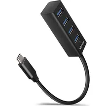 AXAGON HUE-M1C Superspeed USB-C Mini Hub, 4x USB 3.2 Gen 1 (3.1 Gen 1) Type-C 5000 Mbit/s Schwarz