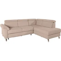 Ecksofa SIT & MORE "Arngast L-Form" Sofas Gr. B/H/T: 245cm x 84cm x 194cm, Struktur, Ottomane rechts, ohne Bettfunktion-ohne Bettkasten, beige inklusive Kopfteilverstellung und Federkern