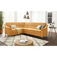 Ecksofa SIT & MORE "Cardoso L-Form" Sofas Gr. B/H/T: 249cm x 90cm x 209cm, Luxus-Microfaser, langer Schenkel rechts, keine Funktion, gelb (senf) mit Federkern, wahlweise Bettfunktion und Schubkasten