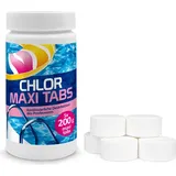 Chlortabs für Pool 200g - Langsamlöslich chlortabletten Pool - Desinfektion Chlorung Pool - Pool Chemie - Pflege für Schwimmbad - 1 kg