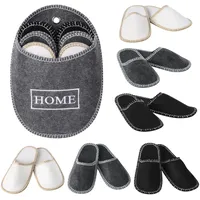 JEMIDI Gästehausschuhe - 6er Set graue Gästepantoffel - Bequeme und rutschfeste Pantoffel - 6 Paar Hausschuhe - grau - Unisex