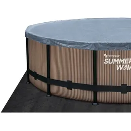 Summer Waves Elite Frame Pool 488 x 122 cm Teak-Optik braun