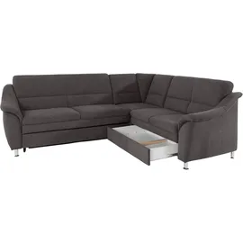 PLACES OF STYLE Ecksofa »Cardoso L-Form« Federkern, wahlweise mit Bett, Schubkasten, teilweise Relaxfunktion grau