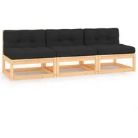 vidaXL 3-tlg. Garten-Lounge-Set mit Kissen Kiefer Massivholz