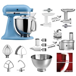 KitchenAid Küchenmaschine 5KSM175PS Fleischwolf Gemüse Set Samtblau