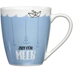 Ritzenhoff & Breker Ritzenhoff Ahoi Kaffeebecher Zeit für Meer Blau 360ml Porzellan
