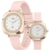 Smartwatch, Smartwatch Damen Herren, 1.19" HD Fitness Tracker Uhren für Android IOS, IP67 Wasserdicht Pulsmesser Schrittzähler Aktivitätstracker - Rosa