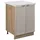 Vicco Küchenunterschrank Fame-Line Eiche Grau-Beige gerahmt 60 cm mit Arbeitsplatte Marmor-Weiß