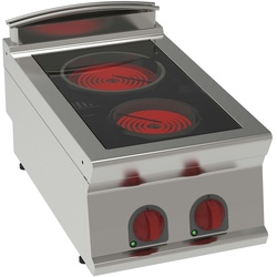 Glaskeramik-kochfeld 2 hitzezonen - 400x700x280 mm - 4300 W 400/3V - 35510617 Eurast