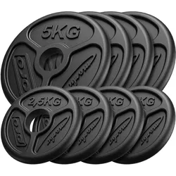 Olympia Guss Hantelscheiben-Set Gewichte mit ø51 mm Bohrung 30 kg One Size