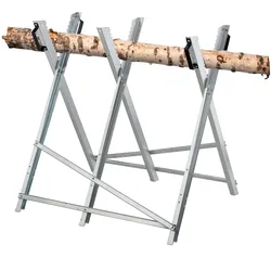 Relaxdays Sägebock, Holzsägearbeiten, klappbar, Sägegestell für Kettensägen, HBT: 80x80x85 cm, Holzbock, Stahl, silber