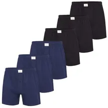 Phil & Co. Boxershorts Jersey unifarben blau/schwarz 4XL 6er Pack