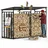 Lawa Kaminholzregal Metall 300 x 105 x 185 cm Außen mit Dach Schwarz
