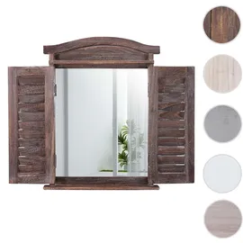 MCW Wandspiegel mit Fensterläden 53x42x5cm ~ braun shabby