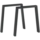 [en.casa] Tischgestell 2er Set Kraftisried 72x70cm Schwarz