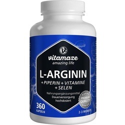 L-Arginin 750 mg + Piperin + Vitamine 360 ST