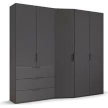 Rauch Drehtürenschrank WAVE 247 x 222 x 60 cm Grau/Schwarz