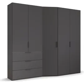 Rauch Drehtürenschrank WAVE 247 x 222 x 60 cm Grau/Schwarz