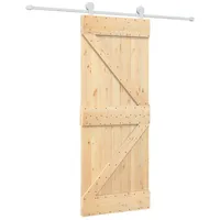 vidaXL Schiebetür links 80 x 210 cm Weiß/Braun
