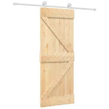 vidaXL Schiebetür links 80 x 210 cm Weiß/Braun