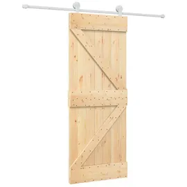 vidaXL Schiebetür links 80 x 210 cm Weiß/Braun