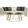 aea Luxus Dreisitzer Couch Sofa 3 Sitzer Polstercouch Edelstahl Gold Beige