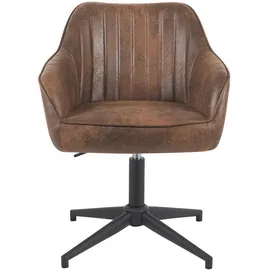 dubi möbel Polsterstuhl Mika-Caro Wildlederoptik Braun 2er Set