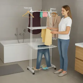 Relaxdays Turmwäscheständer 0 m weiß