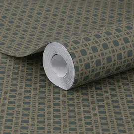 Sublime Vliestapete Rotan 10 m x 52 cm Blau-Beige FSC®