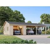 Palmako Einzelgarage Roger 10,06 x 6,19 m naturbelassen mit Seitenwand