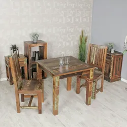Kadima Design Esstisch `Diana`: Landhaus-Stil, Massivholz, rustikal, stabil, pflegeleicht. Beige, 80x80x76 cm